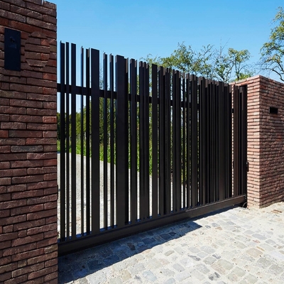 Easily Assembled Artistic Metal Driveway Sliding Gate Made Of Angle Steel