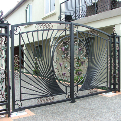 Home HS-MG77 Security Exterior Front Main Entrance Door Arch Wrought Iron Door Easily Compiled Flat Design